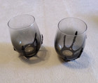 2 Halloween Skeleton Hand Skull Wine Glass Metal Gothic Smoked Ombre 19 Oz