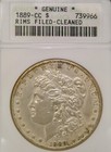 1889 Cc Morgan Silver Dollar Gorgeous Rare Key Anacs Genuine Mint State Bu Unc  