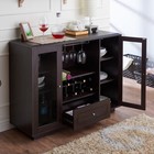 Buffet Server Sideboard Wine Cabinet Console Table Dining Room W  Storage Brown
