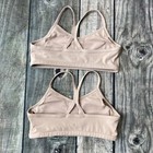 Lot 4 Girls L Sports Bras Athleta Upbeat Racerback Ballerina Gown Tan Hanes