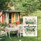 Avoin Spring Summer Floral Welcome Garden Flag 12x18in Double Sided Eucalyptus