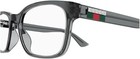 Gucci Gg0749oa 004 Grey Transparent Mens Square Eyeglasses Size 56-17-150mm