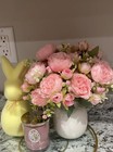 Artificial Peonies Silk Flowers  Pink Faux Peony Bouquet 2 Bundles Florals Ar   