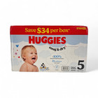 Huggies Snug   Dry Leakproof Baby Diapers  size 5  - 186 Count