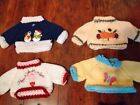 Lot 10 Doll bear Knit Holiday Month Sweaters Valentines Easter Halloween Gc