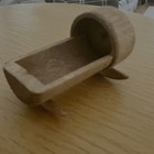 Vintage Dollhouse Miniature Wooden Wood Rocking Baby Cradle 2 75   x1 5   