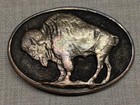 Vintage Buffalo Belt Buckle Bison Western Bronze Brass Adezy Cowboy Nickel
