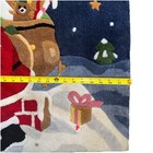 Set Of 2 Vintage Christmas Door Mat Rug Santa Going Down The Chimney 33 x22 