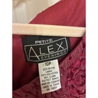 Alex Evenings Womens Petite Rosette Sequin Formal Gown Dress Wine Burgundy 10p
