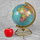 Mid-century Gold 8  Terrestrial Swivel World Globe
