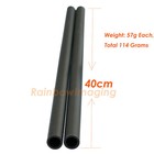  2 Pcs  40cm 16inch 15mm Carbon Fiber Rod For Dslr Camera Rig Rail Follow Fucus