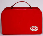 Vintage 60s Twa Stewardess Travel Bag Red Airline Carry On Suitcase Retro Flight