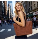 Large Tote Bag For Women Work Vegan Leather 23l Womens Tote Purse With Zipper   