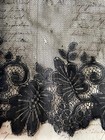 Job Lot Antique French Victorian Wide Black Chantilly Le Puy Lace Lengths C1890
