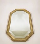 Vintage Gold Octagonal Framed Beveled Accent Mirror 19 75  X 12  Read