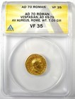 Vespasian Gold Av Aureus Roman Coin 70 Ad - Certified Anacs Vf35  choice Vf 