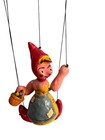 Vintage Little Red Riding Hood Marionette Ceramic Plaque Paper M  ch   Puppet