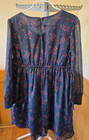 Girls Oshkosh Size 8 Navy   Red Floral Dress Pre-owned  Excellent Condition