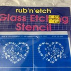 Vtg Glass Etching Stencil Rub  n  Etch Floral Heart 1990   s Nos
