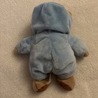 Ty Pluffies 2013 Tan Pj Bear Non  Removable Blue Hooded Pajamas Plush Tylux V