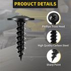 Wood Screws 3 4 Inch 125 Pcs  Premium Phillips Truss Head Black Wood Scr