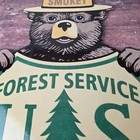 Vintage Smokey The Bear Sign - Porcelain Gas Pump Forest Service Sign