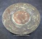 Antique Turkish Ottoman Middle East Metal Tinned Copper Plate Tray 13 5  Etched 