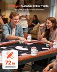 Vevor 8player Oval Foldable Poker Table Casino Blackjack Texas Holdem Table 72in