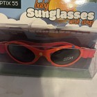 Optix 55 Baby Sunglasses Red Uv400 Strap Black Lens With Storage Pouch
