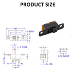 Slide Switch Panel Mount 3 Solder Lug Pin On off 2 Position 50pcs
