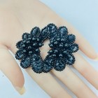 Vintage Black Butterfly Shoe Clips Beaded Sequined