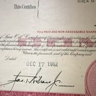 Vintage 1962 Sun Oil Company Sunoco Stock Certificate 1 Share Oil Gas Memorabili