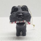 Artist International Christmas Black Schnauzer Dog With Candy Cane Ornament