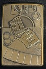 Zippo 1997 Barrett Smythe Black Jack Emblem Brass Lighter Sealed In Box K549