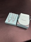 Tiffany Blue Heart Tag Bead Necklace In Silver  18 Inches Length