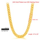 5mm Solid 925 Sterling Silver Curb Chain Cuban Link Chain Necklace Men   Women