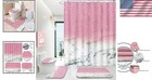 Complete 4-piece Pink Marble Shower Curtain And Rug Set For Stylish Bathrooms