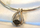 Harley-davidson Sterling Silver Stamper Pendant Snake Chain Necklace