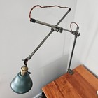 Vintage Oc White Industrial Desk Lamp  Antique Factory Light 