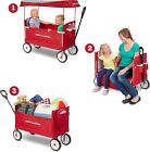 3 In 1 Ez Fold Stroller Wagon With Canopy And Adjustable Handle Portable Red