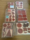 Vintage Christmas Wood Mounted Rubber Stamp Lot Holiday Crafting 40 Count