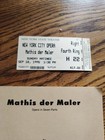 Mathis Der Maler  Opera In Seven Parts W  Ticket Stub  By Paul Hindemith