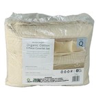 Avocado Herringbone 3-piece Organic Cotton Coverlet Set Cream- Queen