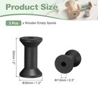 3pcs Wooden Empty Spools Unfinished Wood Thread Bobbins 2 x1 2  Black