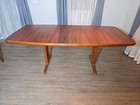 Mcm Teak Dining Set     Benny Linden Chairs   Extendable Teak Table W 2 Leaves