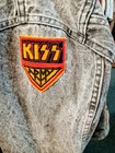 Vintage  Kiss Black Large Exchange Denim Jacket  Patches 