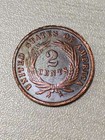 --1868 Two Cent Piece Almost Uncirculated Au Coin Excellent Appearance--
