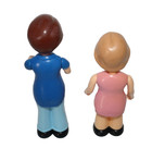 Vtg Little Tikes Doll House Figures Dad 5 5    Mom 4 5  Lot Of 2 Poseable Legs