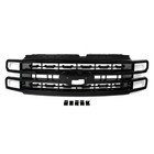Gloss Black Front Upper Grille Platinum For 2023-2024 Ford F250 F350 Super Duty