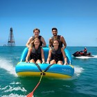 1-4 Person Towable Tube For Boat Jet Ski Inflatable Raft W pump  Rope 510lb Cap